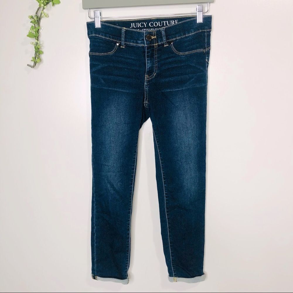 Juicy Couture Skinny Cropped Cuffed Jeans Stretch Sz 2